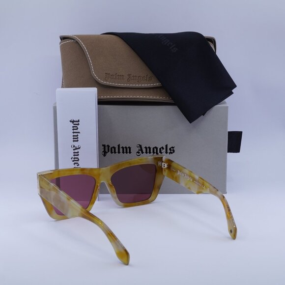 Palm Angels PERI099 HOLLYWOOD 1925 Cat Eye Sunglasses - Havana/Red - Picture 7 of 11